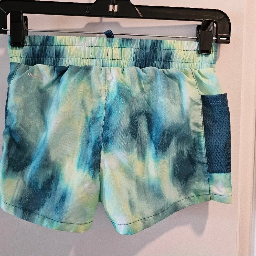 Xersion Girls Activewear Shorts Size‎ S 7/8 Blue Green Tie Dye Quick-Dri